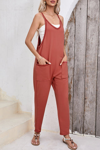 Scoop Neck Spaghetti Strap Jumpsuit - A Roese Boutique