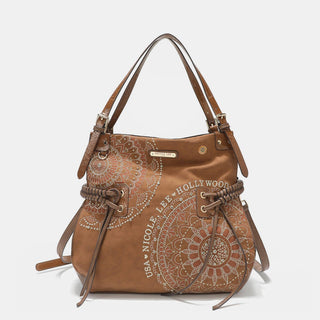 Side Braided Tassel Inlaid Rhinestone Embroidery Hobo Bag by Nicole Lee USA - A Roese Boutique