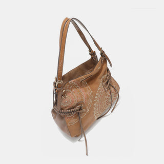 Side Braided Tassel Inlaid Rhinestone Embroidery Hobo Bag by Nicole Lee USA - A Roese Boutique