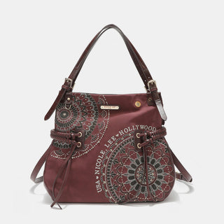 Side Braided Tassel Inlaid Rhinestone Embroidery Hobo Bag by Nicole Lee USA - A Roese Boutique