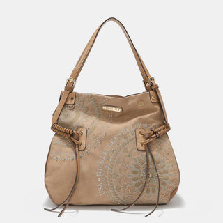 Side Braided Tassel Inlaid Rhinestone Embroidery Hobo Bag by Nicole Lee USA - A Roese Boutique