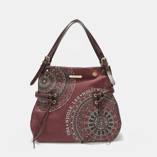 Side Braided Tassel Inlaid Rhinestone Embroidery Hobo Bag by Nicole Lee USA - A Roese Boutique