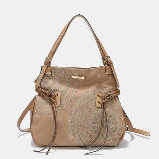 Side Braided Tassel Inlaid Rhinestone Embroidery Hobo Bag by Nicole Lee USA - A Roese Boutique