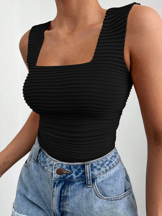 Square Neck Wide Strap Tank - A Roese Boutique