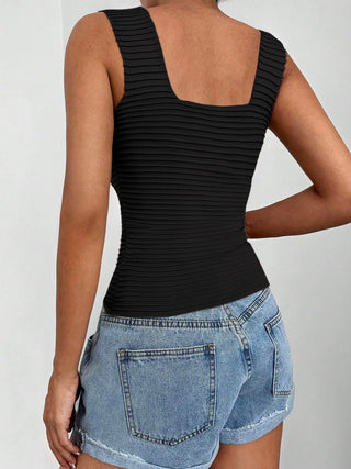 Square Neck Wide Strap Tank - A Roese Boutique