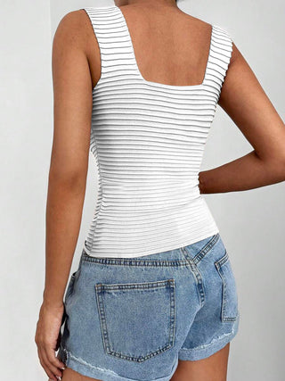 Square Neck Wide Strap Tank - A Roese Boutique