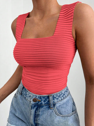 Square Neck Wide Strap Tank - A Roese Boutique