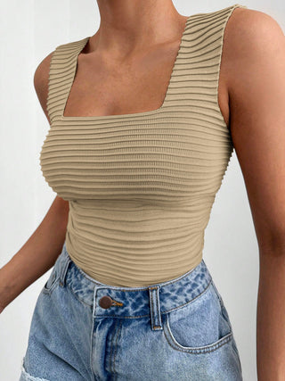 Square Neck Wide Strap Tank - A Roese Boutique