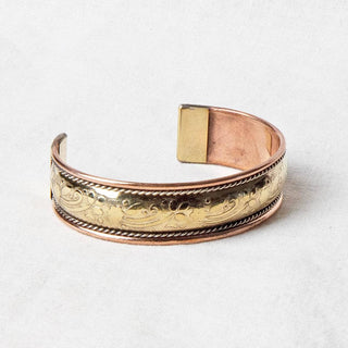 Tibetan Handcrafted Brass & Copper Healing Bracelet by Tiny Rituals - A Roese Boutique