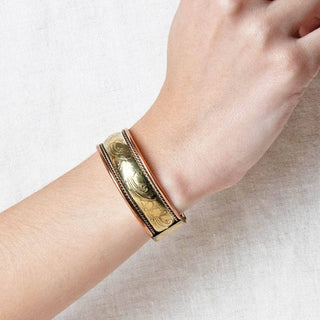 Tibetan Handcrafted Brass & Copper Healing Bracelet by Tiny Rituals - A Roese Boutique