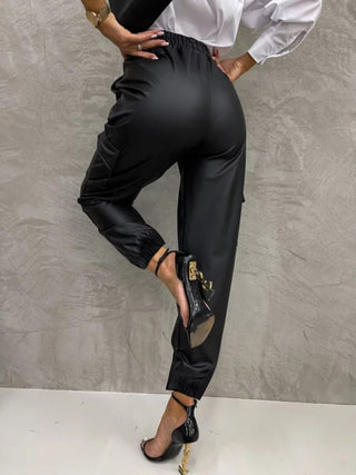 Tied High Waist Pants with Pockets - A Roese Boutique