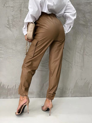 Tied High Waist Pants with Pockets - A Roese Boutique