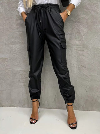 Tied High Waist Pants with Pockets - A Roese Boutique