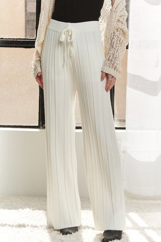 Tied Wide Leg Knit Pants - A Roese Boutique