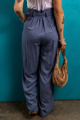 Tied Wide Leg Pants with Pockets - A Roese Boutique