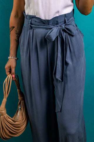 Tied Wide Leg Pants with Pockets - A Roese Boutique