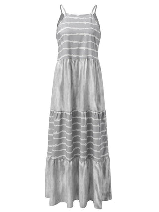 Tiered Striped Sleeveless Cami Dress - A Roese Boutique