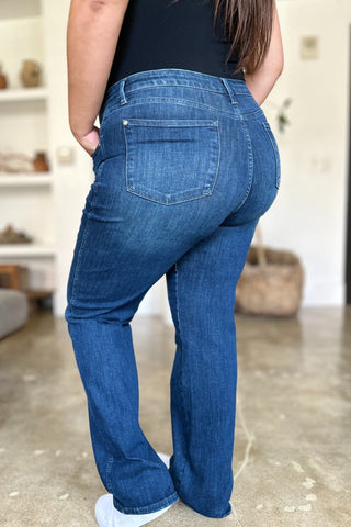 Tummy Control Straight Jeans by Judy Blue - A Roese Boutique