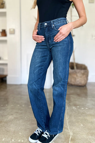 Tummy Control Straight Jeans by Judy Blue - A Roese Boutique