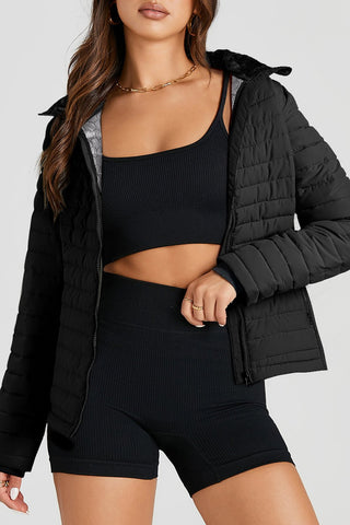 Turtleneck Zip Up Long Sleeve Jacket - A Roese Boutique