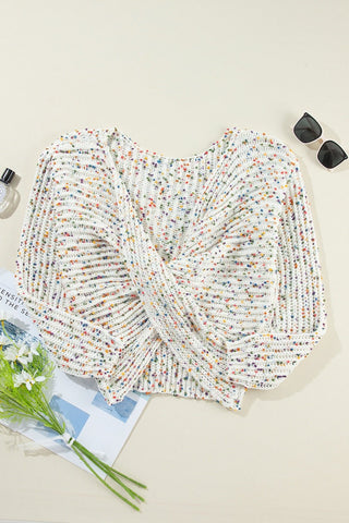 Twisted Confetti Boat Neck Sweater - A Roese Boutique