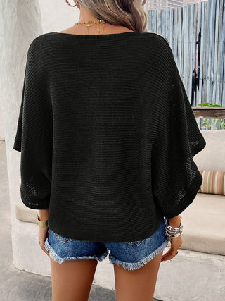 V-Neck Batwing Sleeve Knit Top - A Roese Boutique