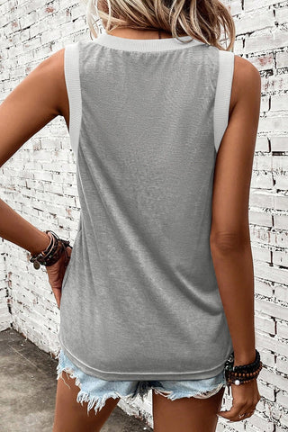 V-Neck Wide Strap Tank - A Roese Boutique