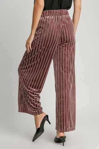 Wide Leg Velvet Pants by Umgee - A Roese Boutique