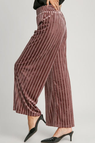 Wide Leg Velvet Pants by Umgee - A Roese Boutique