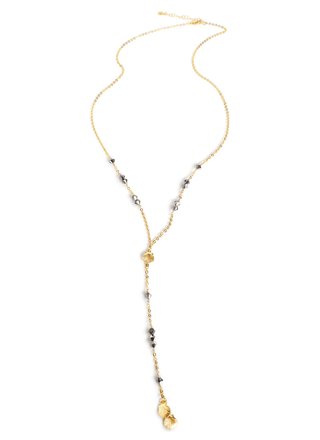 Y - necklace with Black Diamond Crystals - A Roese Boutique