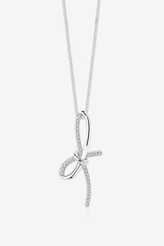 Zircon Bow Pendant Necklace - A Roese Boutique