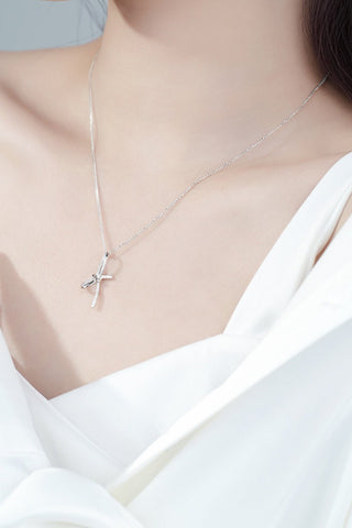 Zircon Bow Pendant Necklace - A Roese Boutique