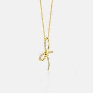 Zircon Bow Pendant Necklace - A Roese Boutique