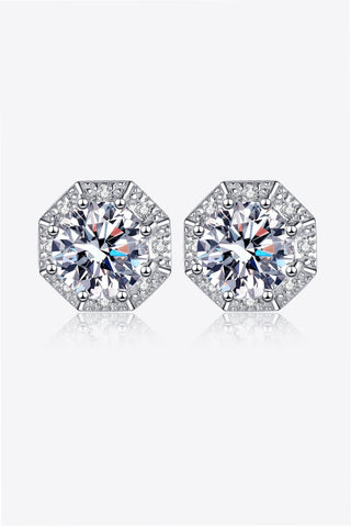 2 Carat Moissanite 925 Sterling Silver Stud Earrings - A Roese Boutique