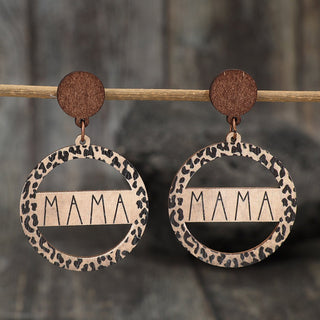 Alloy Wooden Dangle Earrings - A Roese Boutique