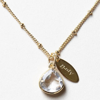 April Herkimer Diamond Birthstone Necklace by Tiny Rituals - A Roese Boutique