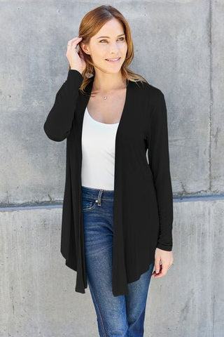 Basic Bae Full Size Open Front Long Sleeve Cardigan - A Roese Boutique