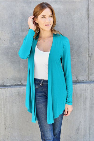 Basic Bae Full Size Open Front Long Sleeve Cardigan - A Roese Boutique