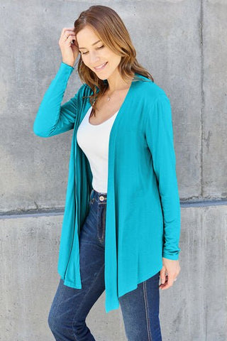 Basic Bae Full Size Open Front Long Sleeve Cardigan - A Roese Boutique