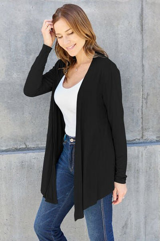 Basic Bae Full Size Open Front Long Sleeve Cardigan - A Roese Boutique