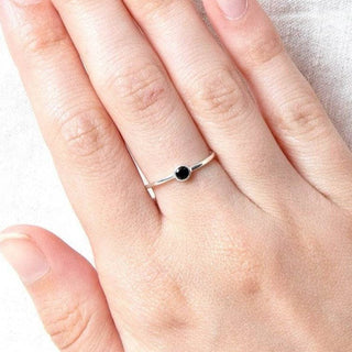 Black Tourmaline Silver, Gold or Rose Gold Ring - A Roese Boutique