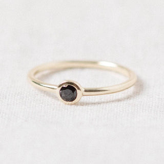 Black Tourmaline Silver, Gold or Rose Gold Ring - A Roese Boutique