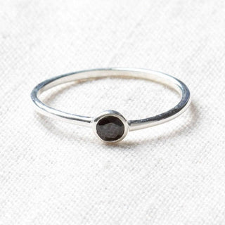 Black Tourmaline Silver, Gold or Rose Gold Ring - A Roese Boutique