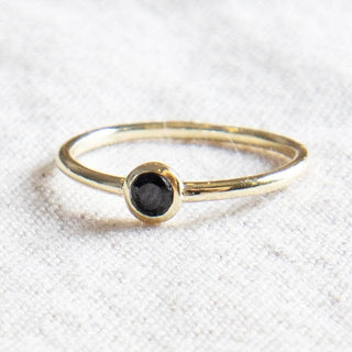 Black Tourmaline Silver, Gold or Rose Gold Ring - A Roese Boutique