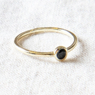 Black Tourmaline Silver, Gold or Rose Gold Ring - A Roese Boutique