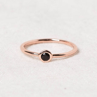 Black Tourmaline Silver, Gold or Rose Gold Ring - A Roese Boutique