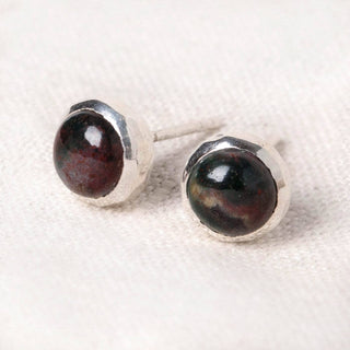 Bloodstone Gold or Silver Stud Earrings by Tiny Rituals - A Roese Boutique