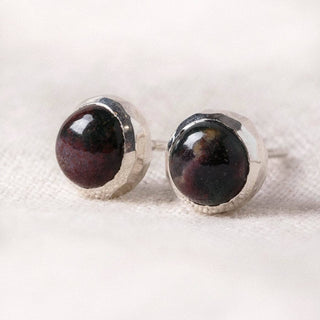 Bloodstone Gold or Silver Stud Earrings by Tiny Rituals - A Roese Boutique