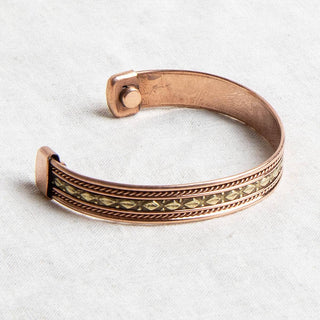 Brass Diamond Magnetic Copper Bracelet by Tiny Rituals - A Roese Boutique