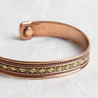 Brass Diamond Magnetic Copper Bracelet by Tiny Rituals - A Roese Boutique